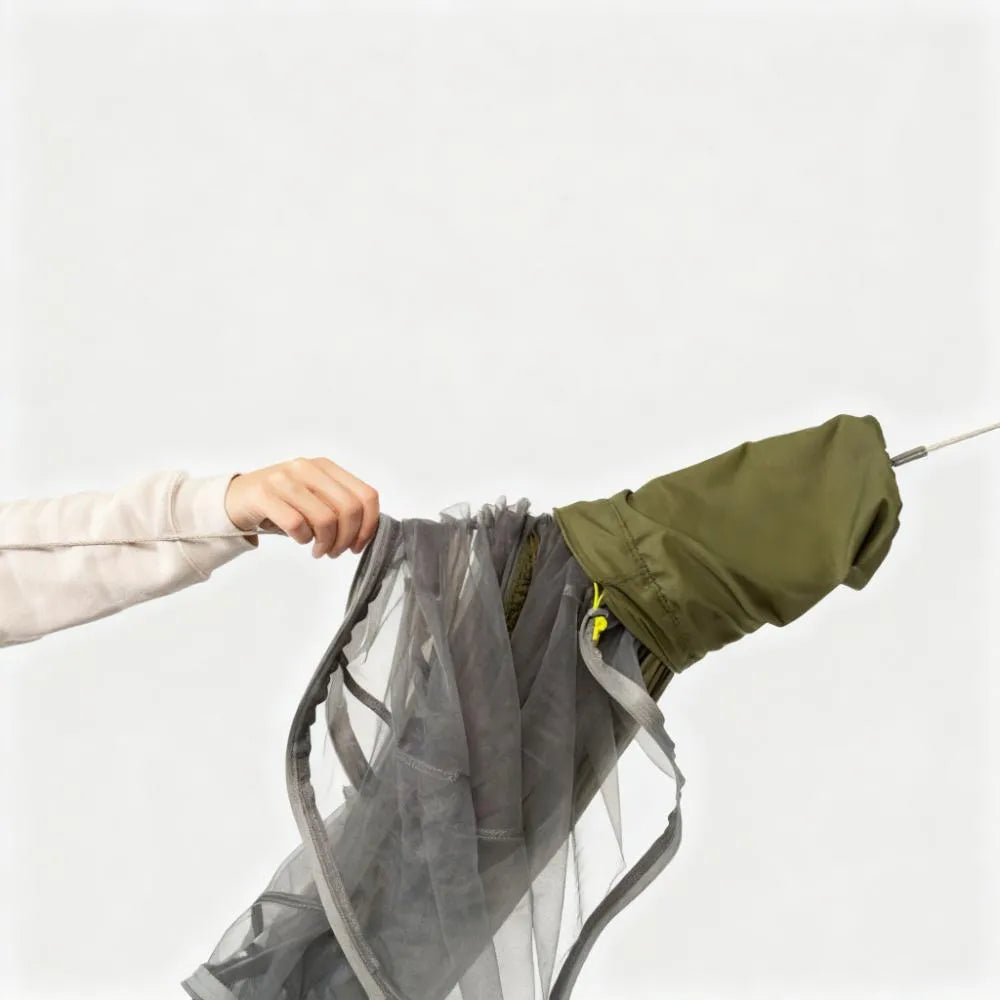 10 - Foot Spacious Hammock with Integrated Bug Net, 300lbs Capacity, Compact Packing