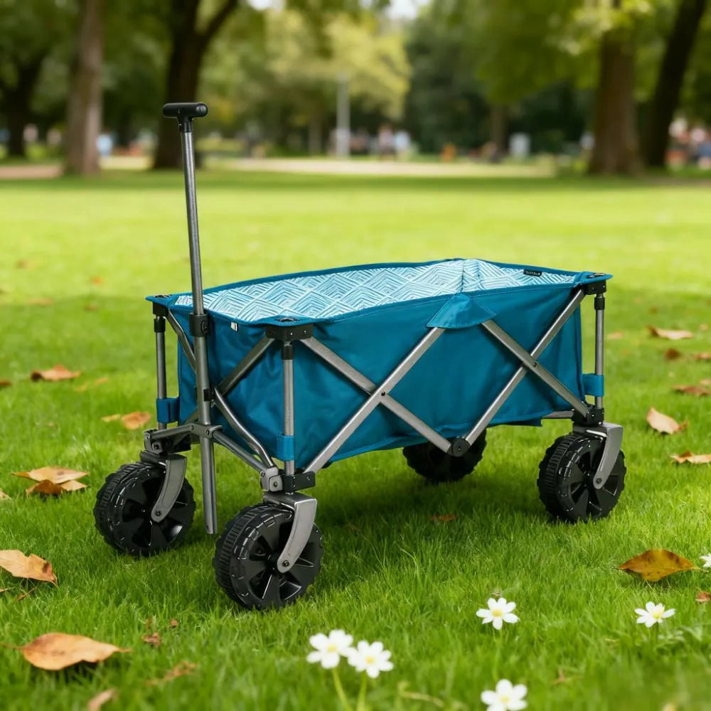 Deep Sea Blue Geometric Print Retreat Trolley