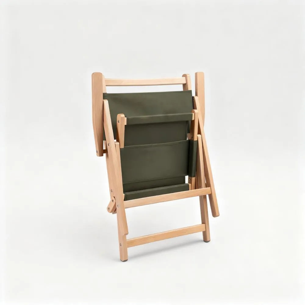 Low Rise Folding Camping Chair with Solid Timber Armrests, 5.1kg & Quick Fold