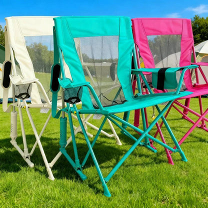 Outdoor Extra-Large Portable Rocking Chair with Storage Pocket (Buy 2 Get 2 Free)