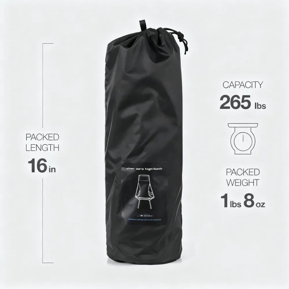 1 lb 8 oz High - Back Camping Chair with Enhanced Support & Compact Packing