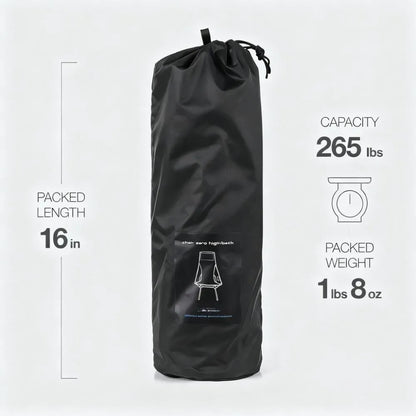 1 lb 8 oz High - Back Camping Chair with Enhanced Support & Compact Packing