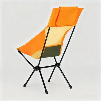 High-Back Elevated Camping Chair with Pockets, 320lbs Capacity, 19"x5"x4.5" Carry Case