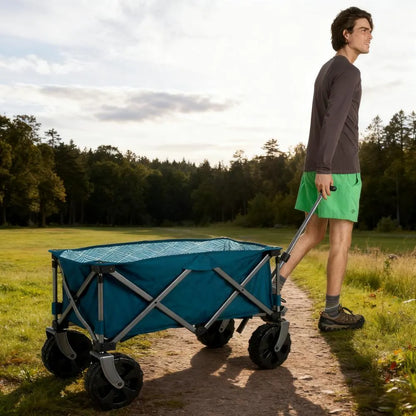 Deep Sea Blue Geometric Print Retreat Trolley