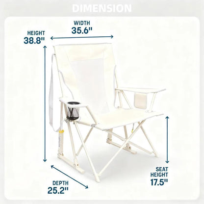 Outdoor Extra-Large Portable Rocking Chair with Storage Pocket (Buy 2 Get 2 Free)